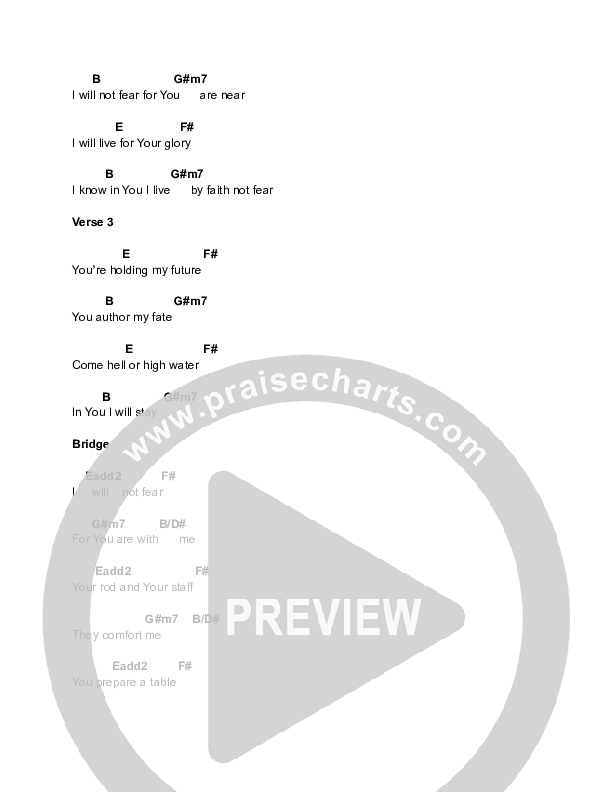 No Fear Chord Chart (Equippers Worship)