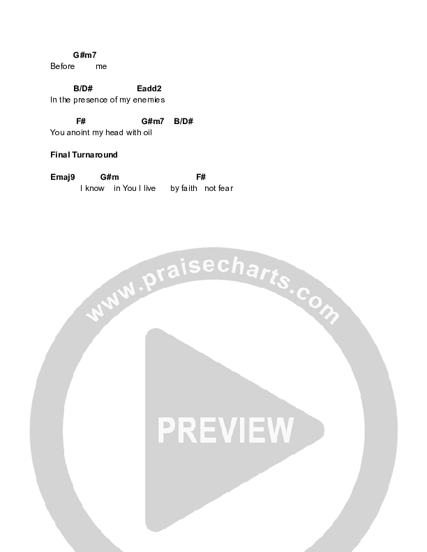 No Fear Chord Chart (Equippers Worship)