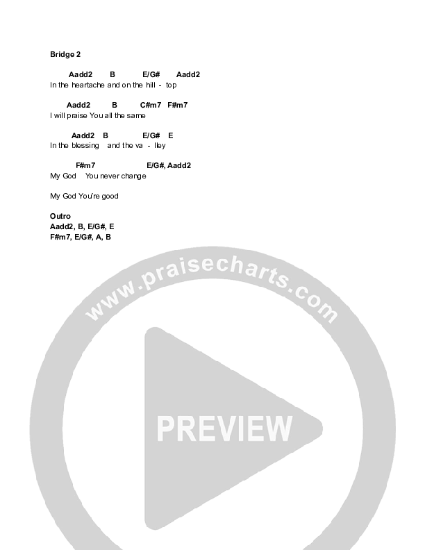 Heartaches And Hilltops Chord Chart (Equippers Worship)