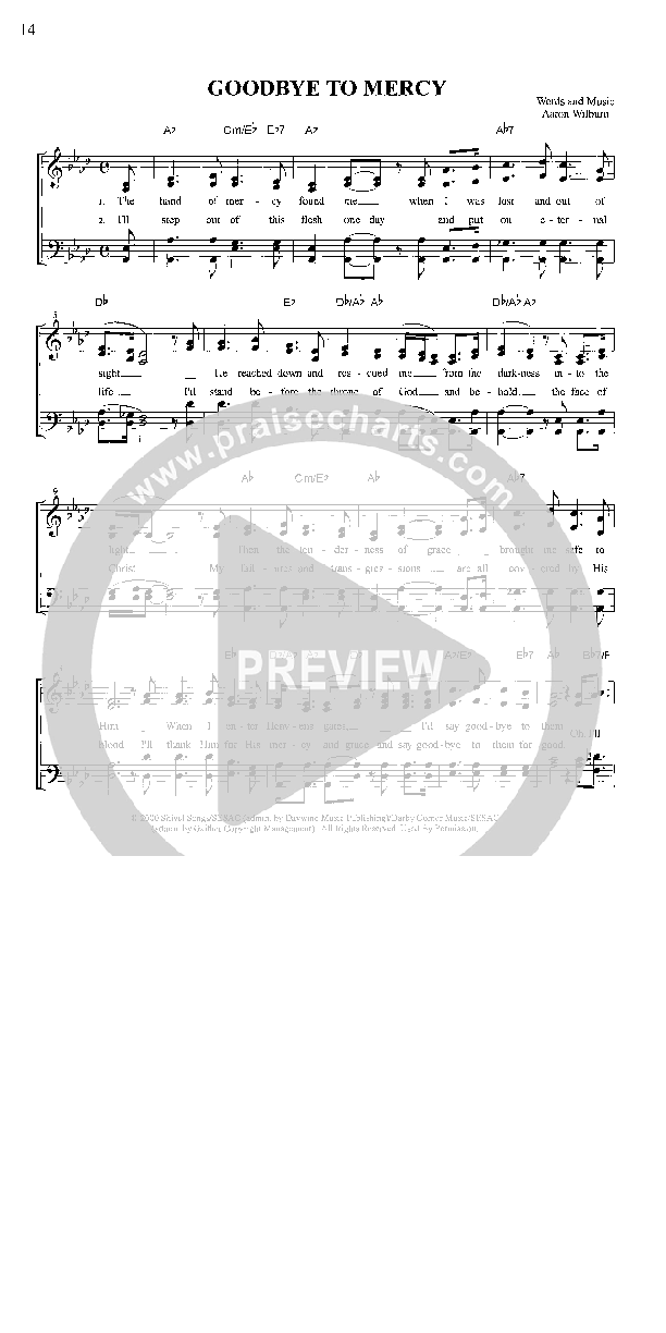 Goodbye To Mercy Lead Sheet (Mike Bowling)