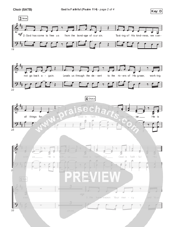 God Is Faithful (Psalm 114) Choir Sheet (SATB) (Sovereign Grace)