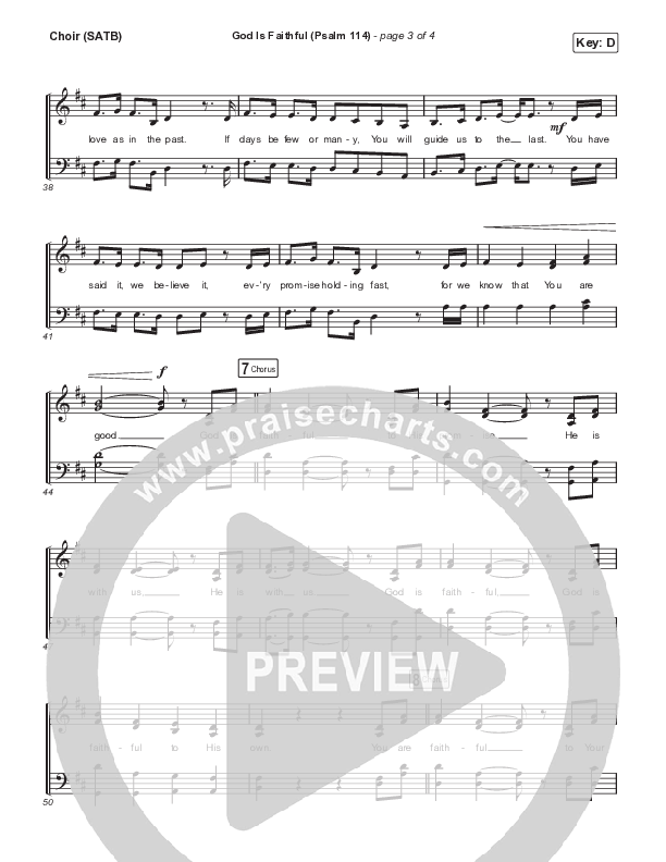 God Is Faithful (Psalm 114) Choir Sheet (SATB) (Sovereign Grace)