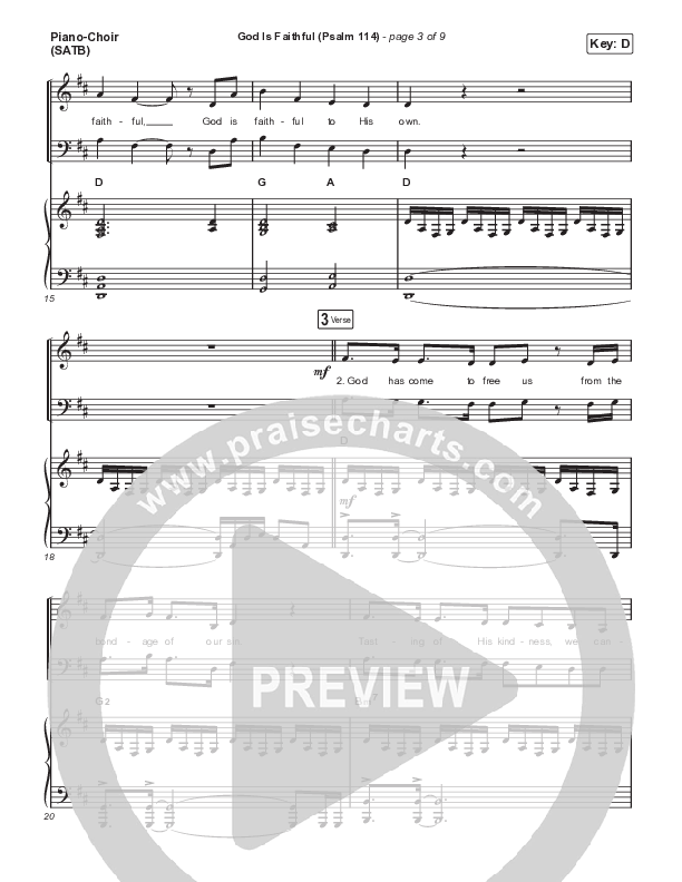 God Is Faithful (Psalm 114) Piano/Vocal (SATB) (Sovereign Grace)