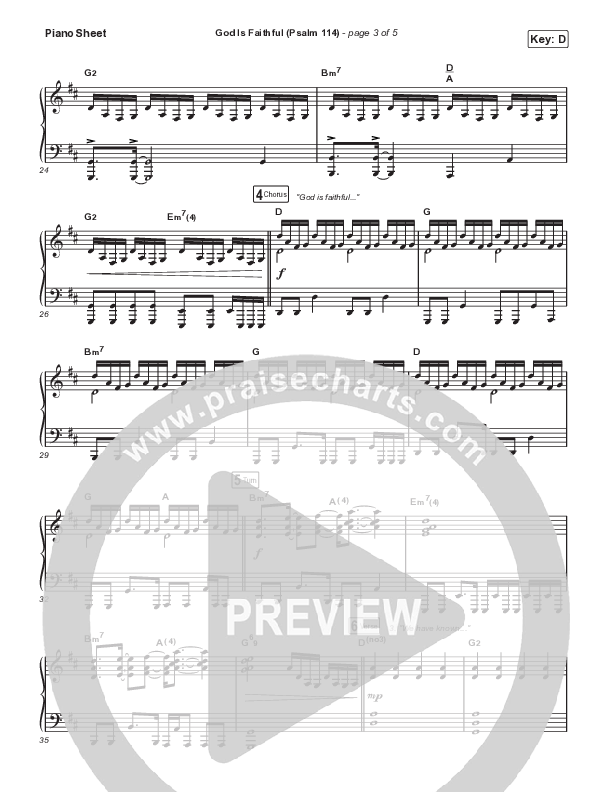 God Is Faithful (Psalm 114) Piano Sheet (Sovereign Grace)
