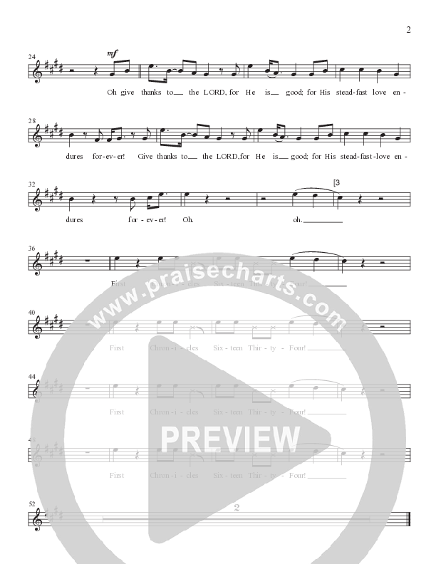 1 Chronicles 16:34 Lead Sheet Melody (Worship Together Kids)