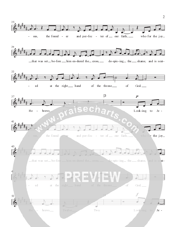 Hebrews 12:2 Lead Sheet Melody (Worship Together Kids)