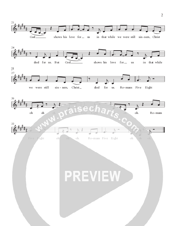 Romans 5:8 Lead Sheet Melody (Worship Together Kids)