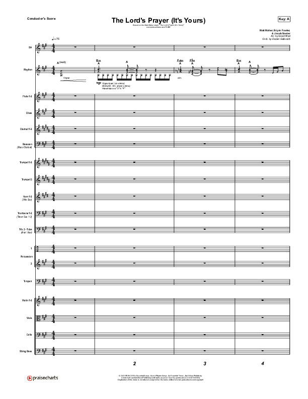 The Lord's Prayer (It's Yours) Conductor's Score (Matt Maher)
