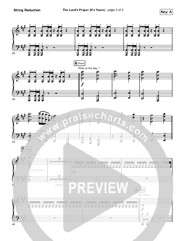 The Lord's Prayer (It's Yours) String Reduction (Matt Maher)