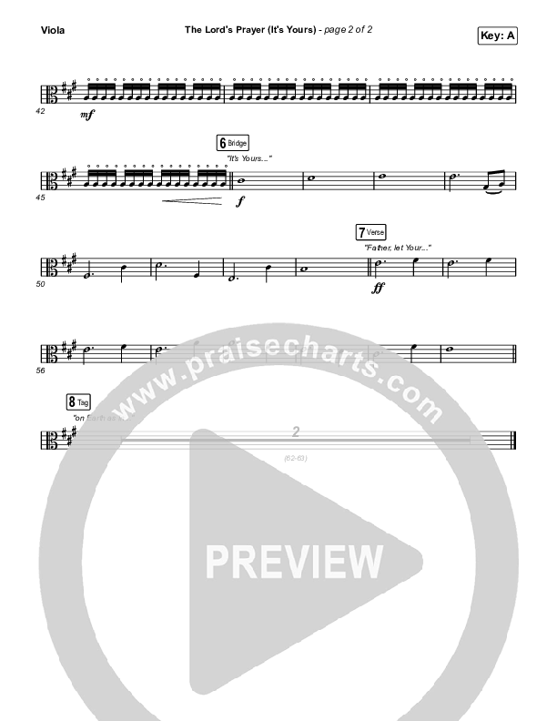 The Lord's Prayer (It's Yours) Viola (Matt Maher)