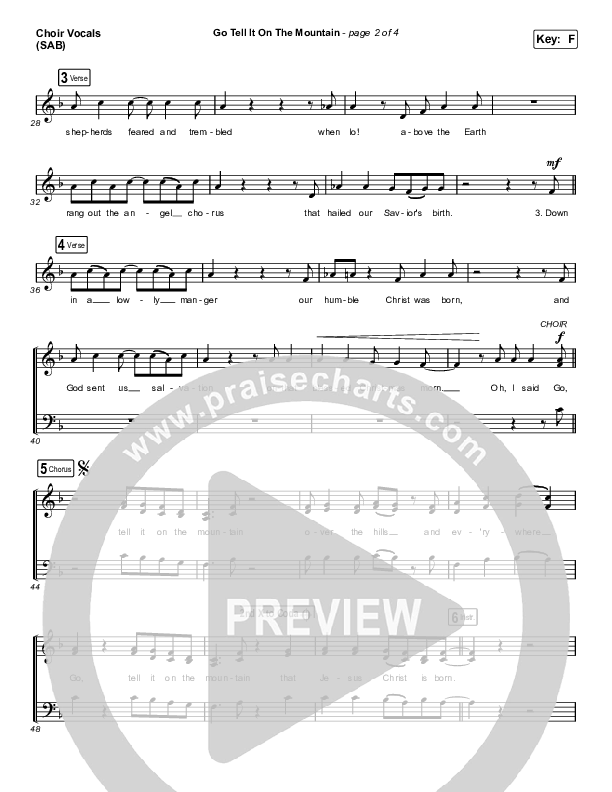 Go Tell It On The Mountain (Worship Choir SAB) Choir Sheet (SAB) (Zach Williams / Arr. Luke Gambill)