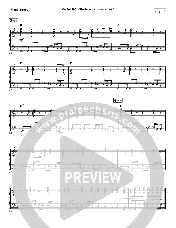 Go Tell It On The Mountain (Sing It Now SATB) Piano Sheet (Zach Williams)