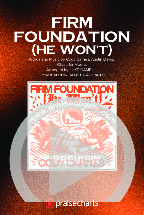 Firm Foundation (He Won't) (Unison/2-Part Choir) Octavo Cover Sheet (Cody Carnes / Arr. Luke Gambill)