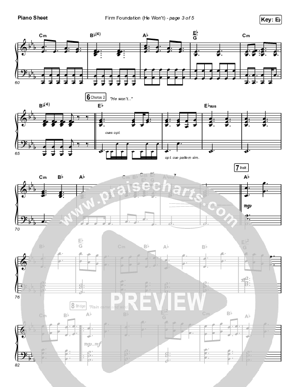 Firm Foundation (He Won't) (Unison/2-Part Choir) Piano Sheet (Cody Carnes / Arr. Luke Gambill)