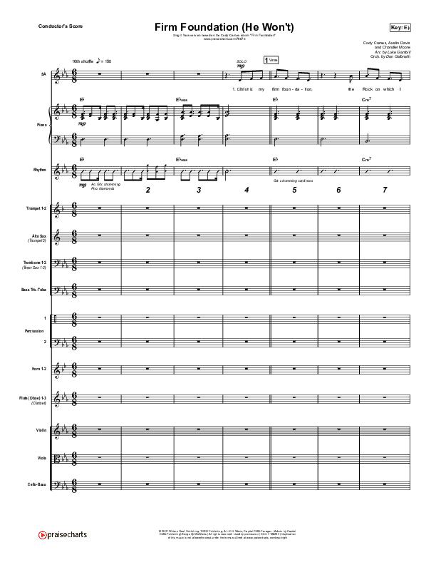 Firm Foundation (He Won't) (Sing It Now SATB) Orchestration (Cody Carnes / Arr. Luke Gambill)