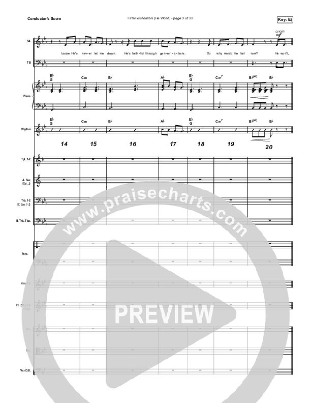 Firm Foundation (He Won't) (Sing It Now SATB) Orchestration (Cody Carnes / Arr. Luke Gambill)