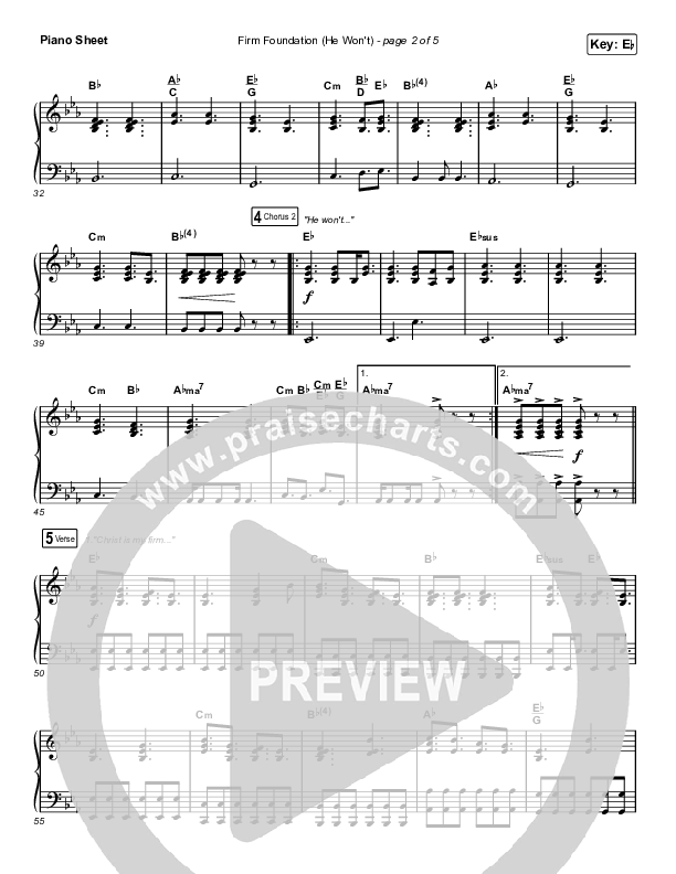 Firm Foundation (He Won't) (Sing It Now SATB) Piano Sheet (Cody Carnes / Arr. Luke Gambill)