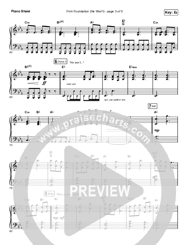 Firm Foundation (He Won't) (Sing It Now SATB) Piano Sheet (Cody Carnes / Arr. Luke Gambill)