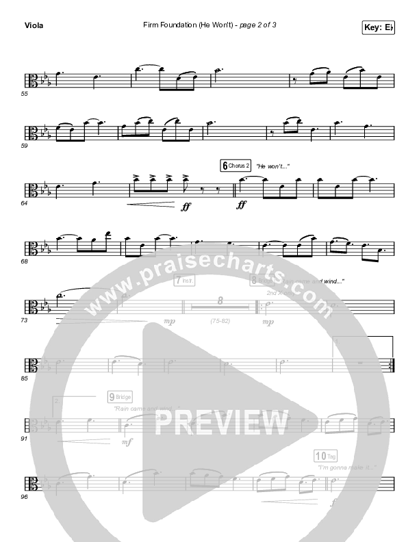 Firm Foundation (He Won't) (Sing It Now SATB) Viola (Cody Carnes / Arr. Luke Gambill)