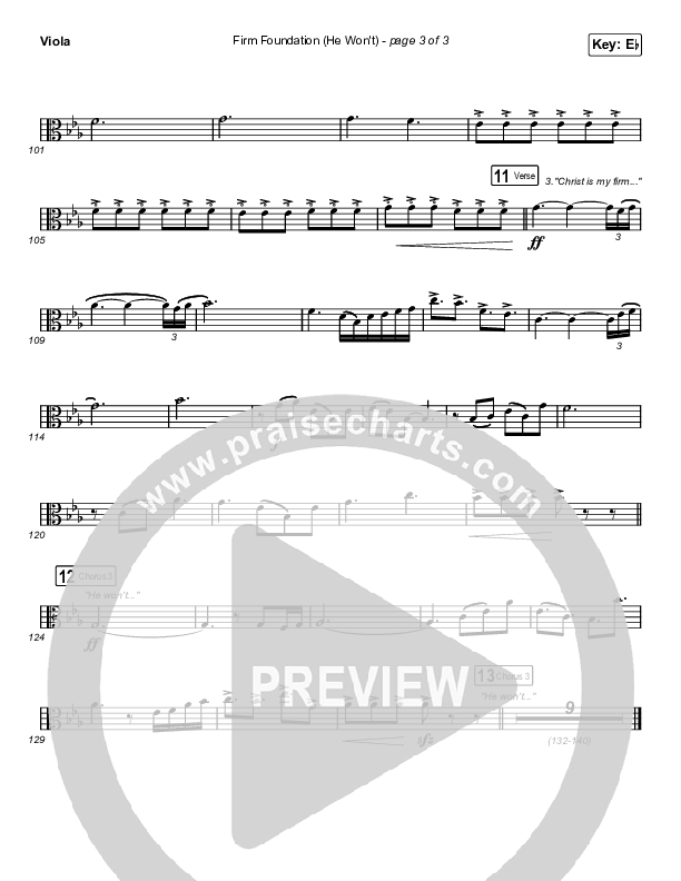 Firm Foundation (He Won't) (Sing It Now SATB) Viola (Cody Carnes / Arr. Luke Gambill)