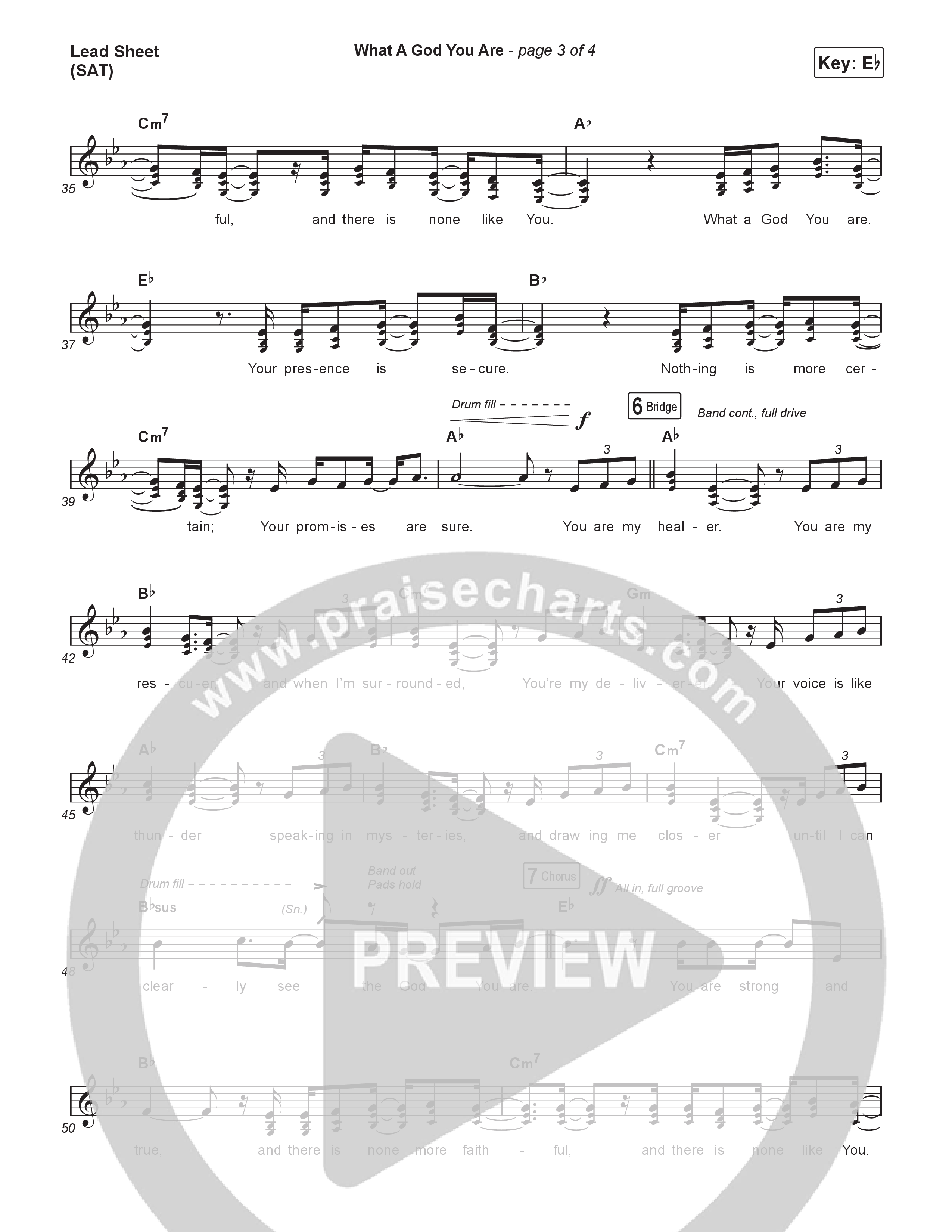 What A God You Are Lead Sheet (SAT) (Andrea Olson)