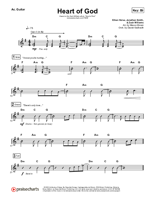 Heart Of God Acoustic Guitar (Zach Williams)