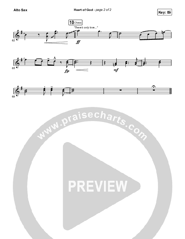 Heart Of God Alto Sax Sheet Music PDF (Zach Williams) PraiseCharts