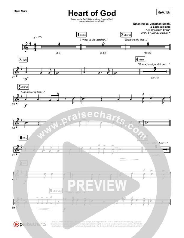 Heart Of God Bari Sax (Zach Williams)
