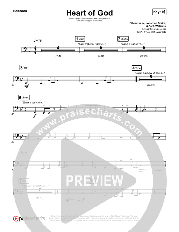 Heart Of God Bassoon (Zach Williams)
