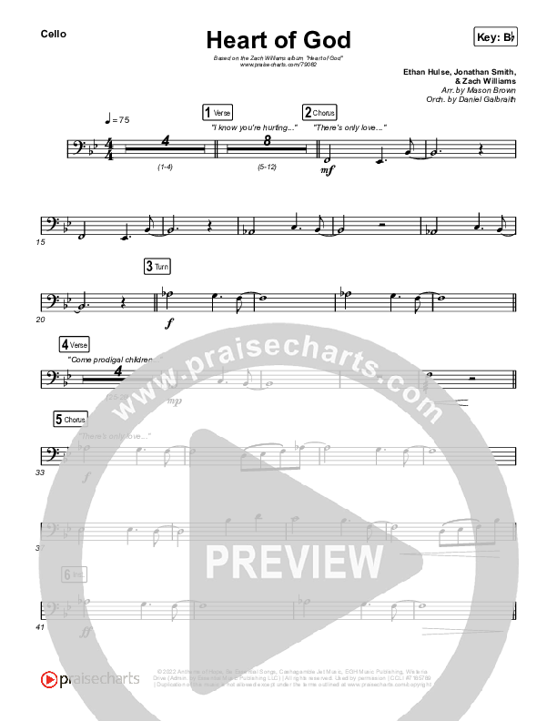 Heart Of God Cello (Zach Williams)