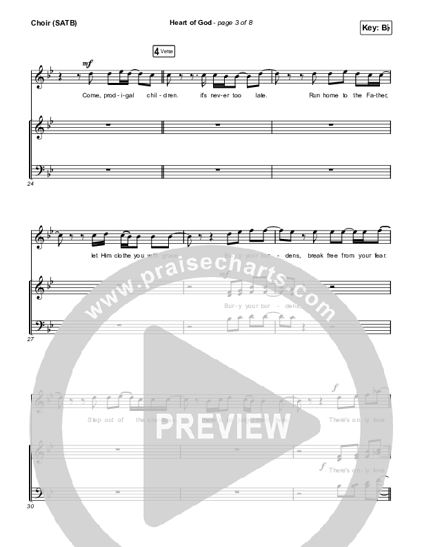 Heart Of God Choir Sheet (SATB) (Zach Williams)