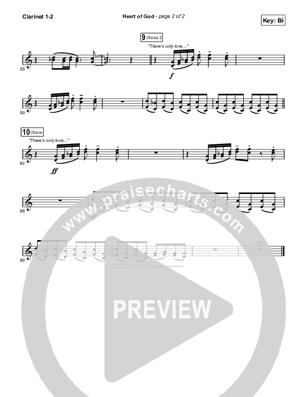 Heart Of God Clarinet 1/2 (Zach Williams)