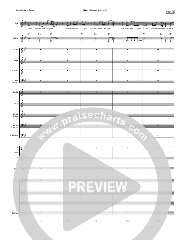 Heart Of God Conductor's Score (Zach Williams)