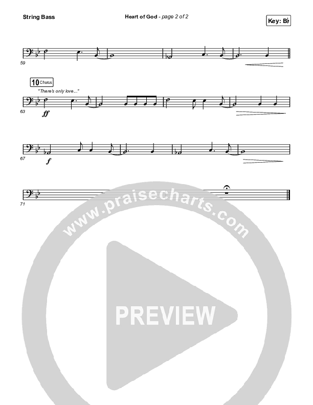 Heart Of God Double Bass (Zach Williams)