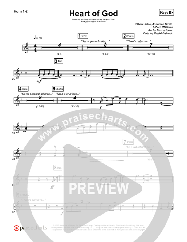 Heart Of God Brass Pack (Zach Williams)