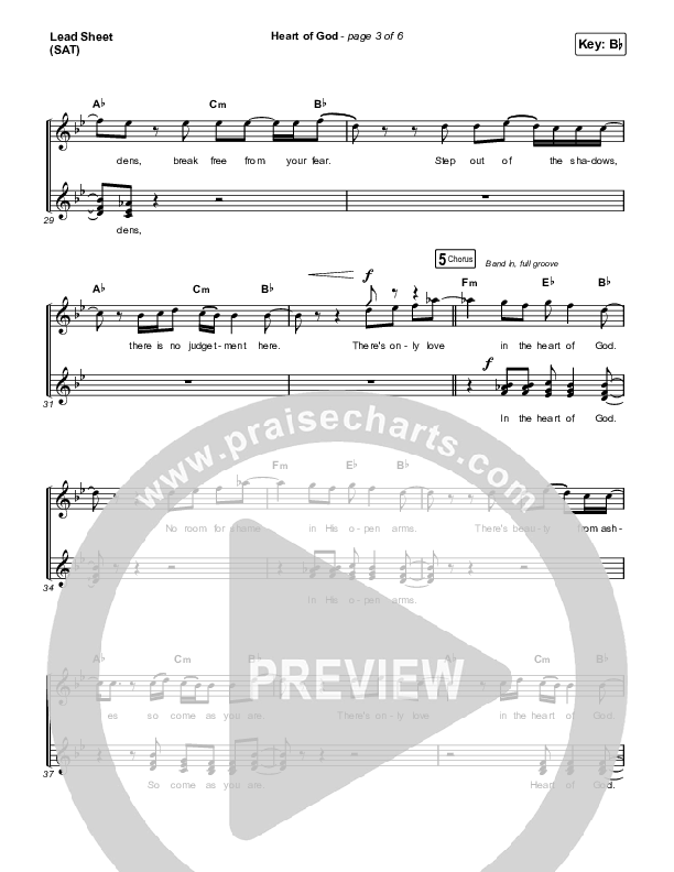 Heart Of God Sheet Music PDF (Zach Williams) PraiseCharts