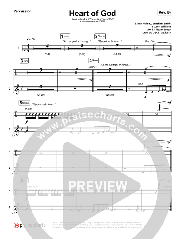 Heart Of God Percussion (Zach Williams)