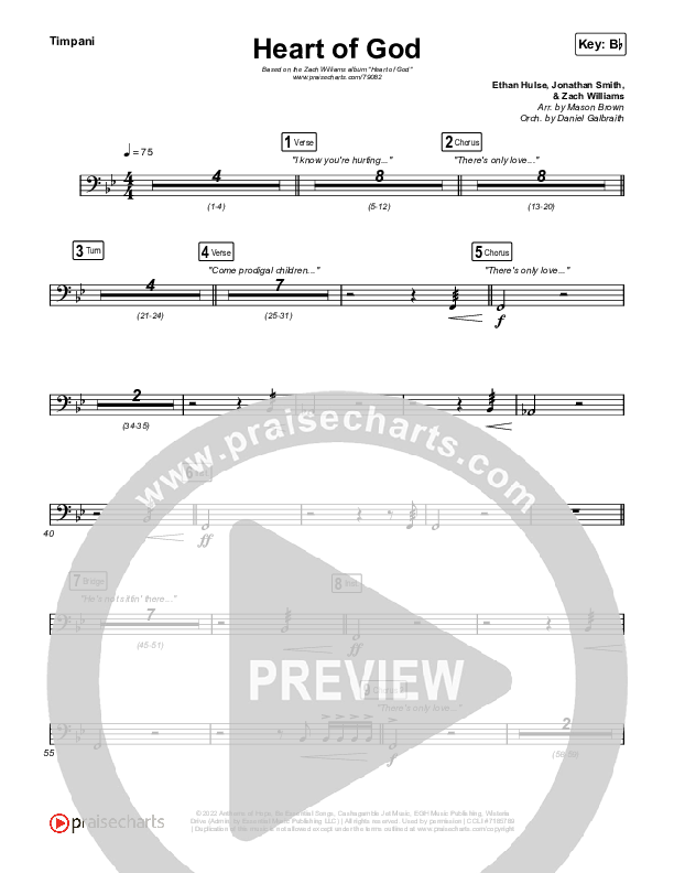 Heart Of God Timpani (Zach Williams)