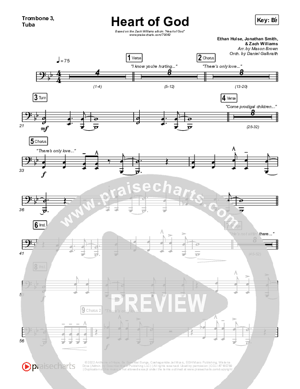 Heart Of God Trombone 3/Tuba (Zach Williams)