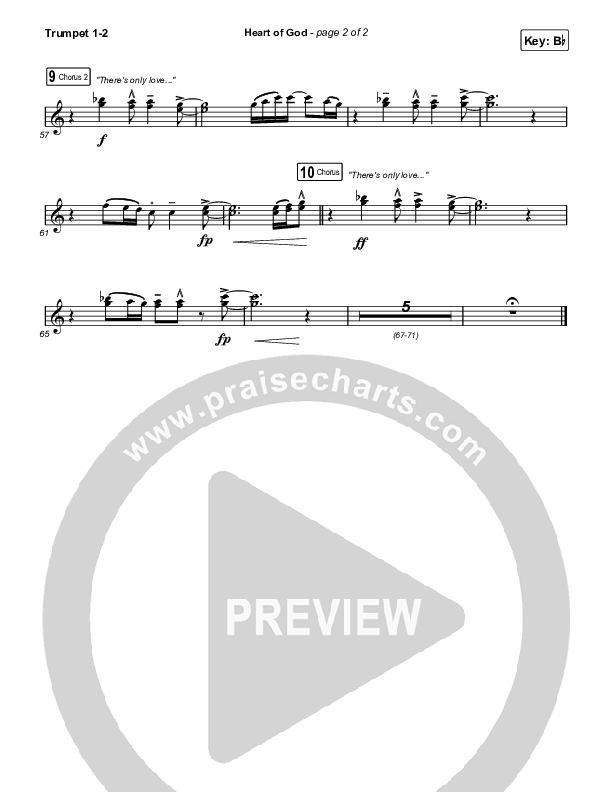 Heart Of God Trumpet 1,2 (Zach Williams)