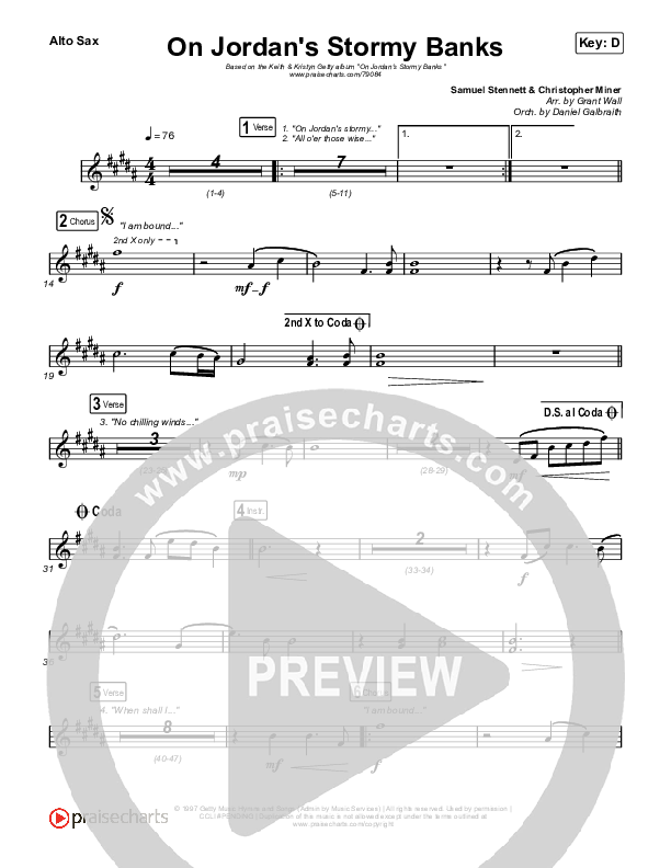 On Jordan's Stormy Banks Alto Sax (Keith & Kristyn Getty)