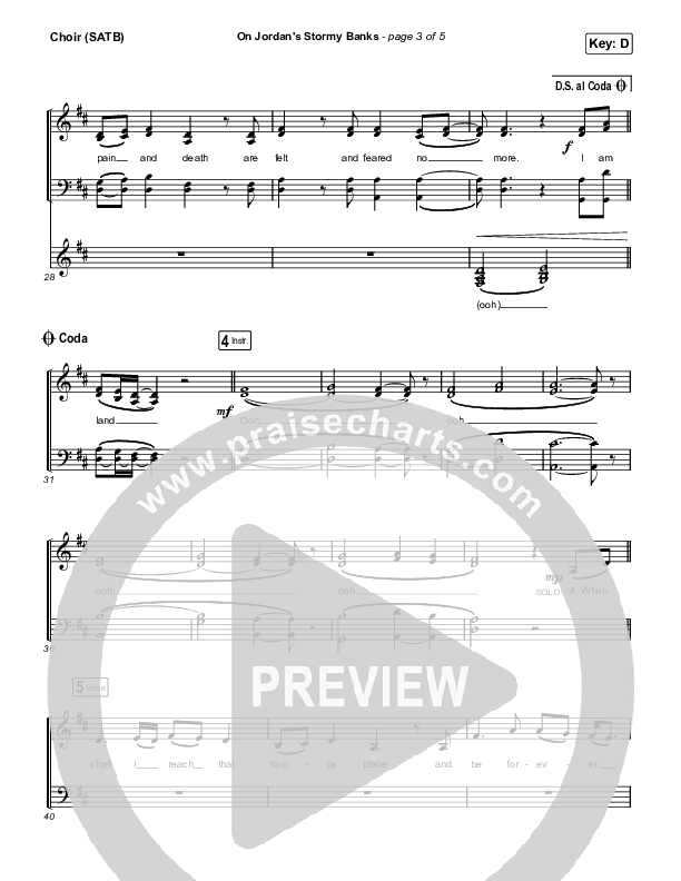 On Jordan's Stormy Banks Choir Sheet (SATB) (Keith & Kristyn Getty)