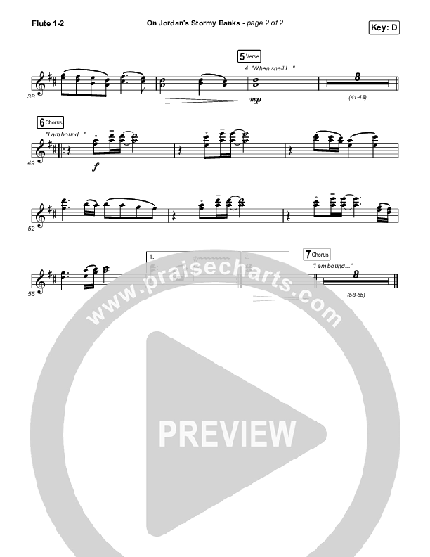 On Jordan's Stormy Banks Flute 1/2 (Keith & Kristyn Getty)