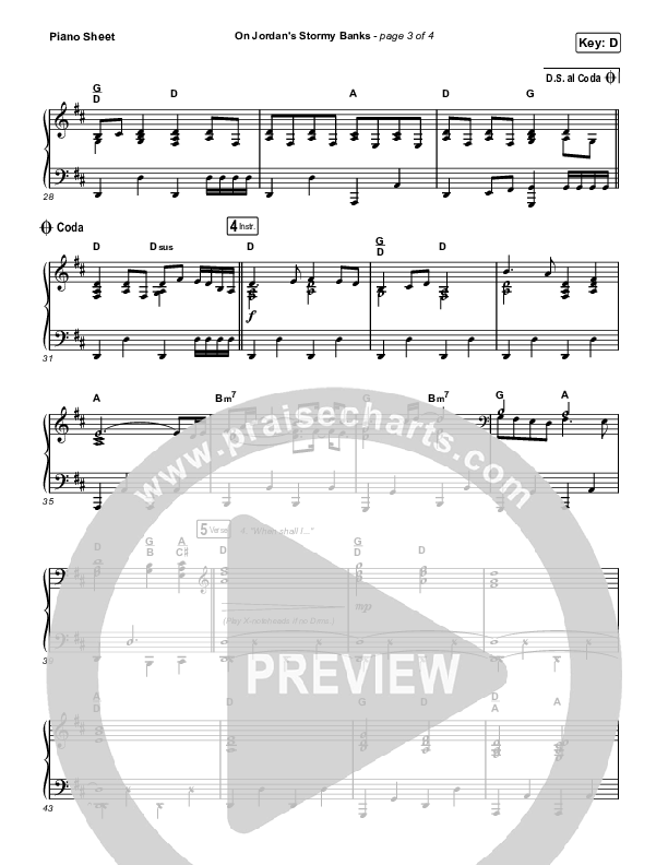 On Jordan's Stormy Banks Piano Sheet (Keith & Kristyn Getty)