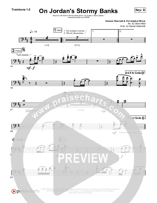 On Jordan's Stormy Banks Trombone 1/2 (Keith & Kristyn Getty)