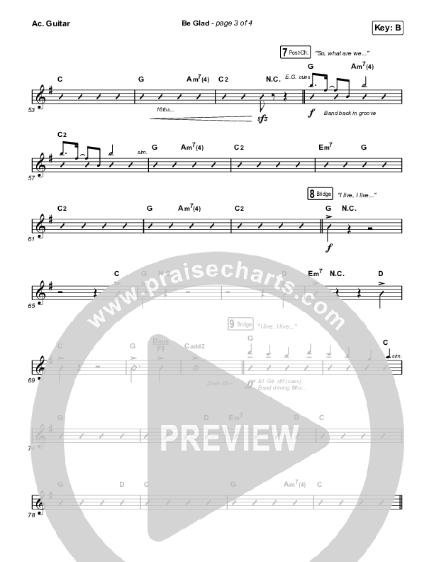 Be Glad Acoustic Guitar (Cody Carnes)