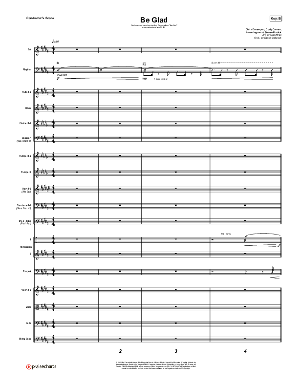 Be Glad Conductor's Score (Cody Carnes)