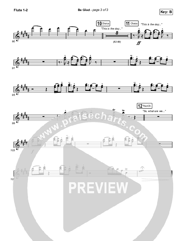 Be Glad Flute 1/2 (Cody Carnes)