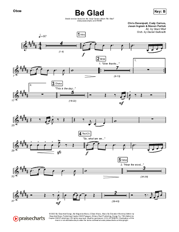 Be Glad Oboe (Cody Carnes)