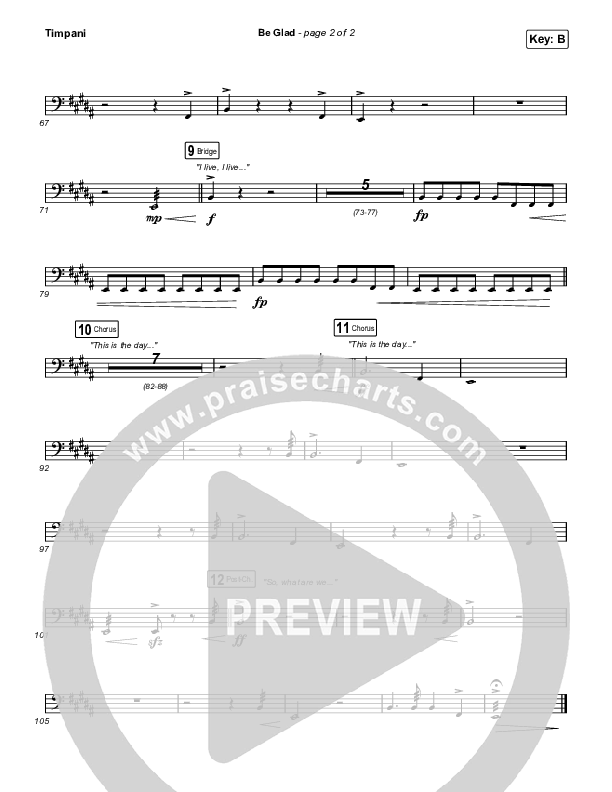 Be Glad Timpani (Cody Carnes)